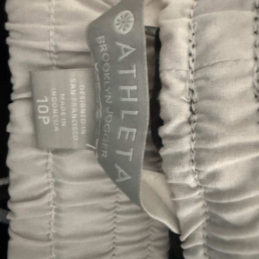 Athleta Black Track Suit with White Stripes medium petite - Picture 11 of 11